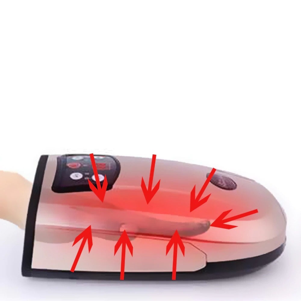 Massageador de Mãos com Aquecimento para Fisioterapia de Artrite Equipamento de Pressoterapia Dispositivo de Massagem de Palma Massageador de Dedos por Compressão de Ar