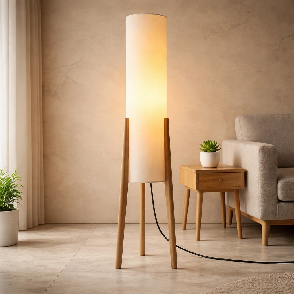 Natural Wood Floor Lamp – floor lamp image 6