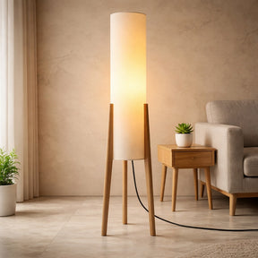 Natural Wood Floor Lamp – floor lamp image 6