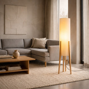 Natural Wood Floor Lamp – floor lamp image 5