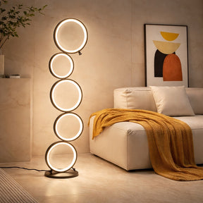 Circular LED Floor Lamp – Black – floor lamp image 1