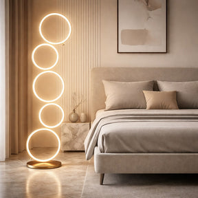Circular LED Floor Lamp – Gold – floor lamp image 8