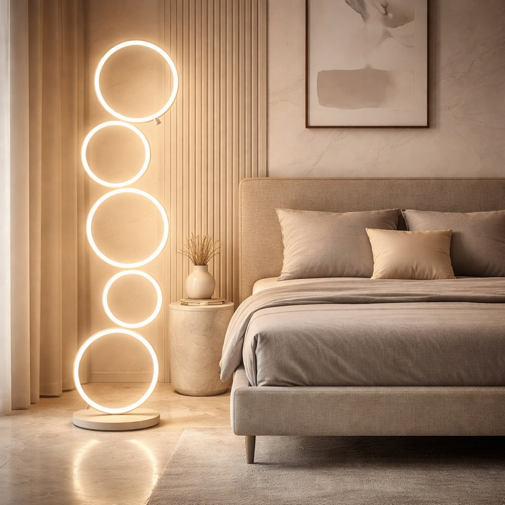 Circular LED Floor Lamp – White – floor lamp image 7