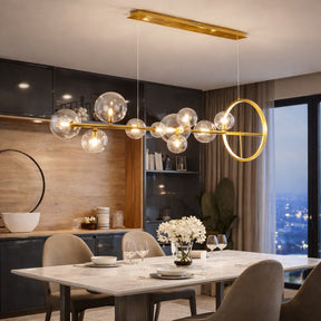Glass Ring Pendant Light – 47.2" / 120.0cm 10 Heads, Cool White, Gold – pendant light image 10