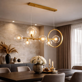 Glass Ring Pendant Light – 47.2" / 120.0cm 10 Heads, Warm White, Black – pendant light image 13