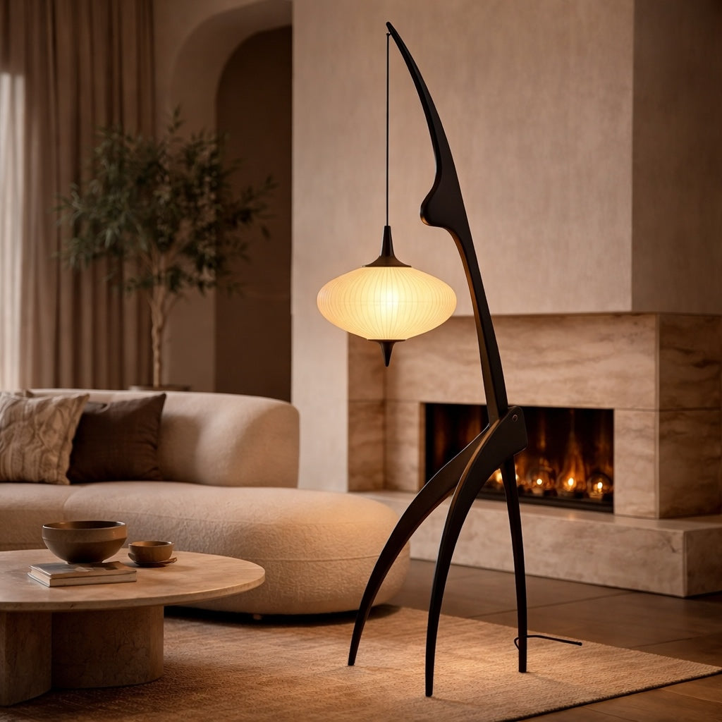 Wood Tripod Floor Lamp – floor lamp image 3