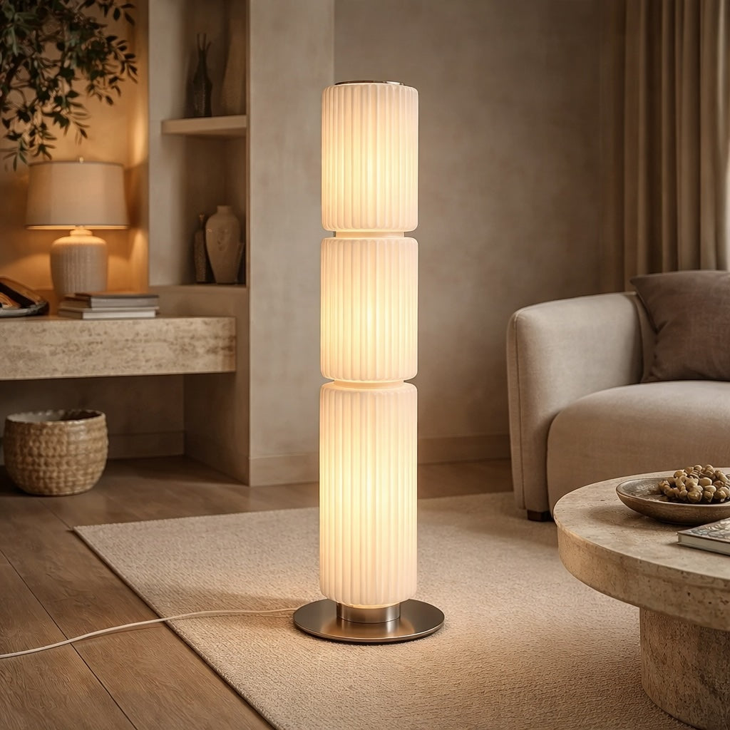 Sculptural LED Floor Lamp – Milky White, H37.4" – floor lamp image 8