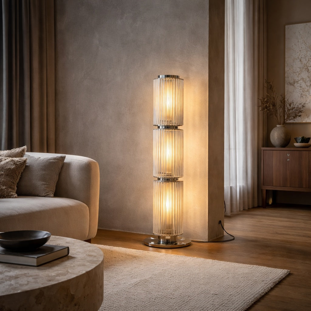 Sculptural LED Floor Lamp – Smoke Grey, H37.4" – floor lamp image 3