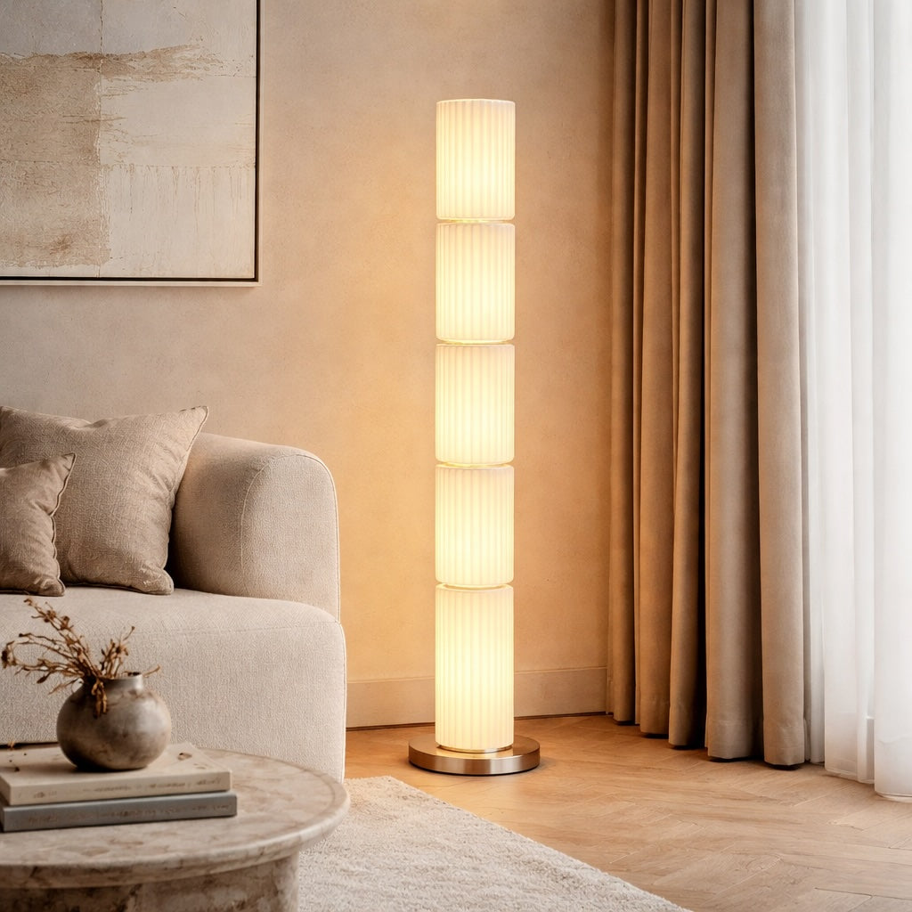 Sculptural LED Floor Lamp – Milky White, H63" – floor lamp image 10