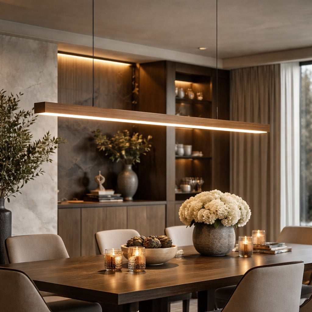 Linear Wood LED Pendant Light – pendant light image 2