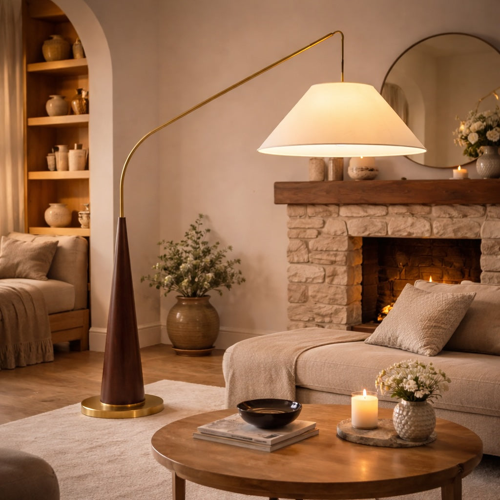 Curved Metal Floor Lamp – floor lamp image 3