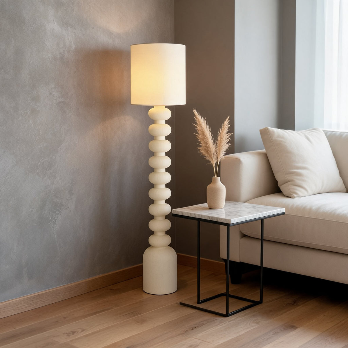 Resin & Fabric Floor Lamp – floor lamp image 2