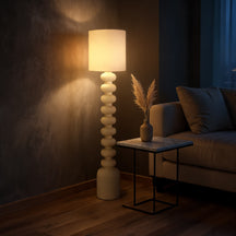 Resin & Fabric Floor Lamp – White – floor lamp image 1
