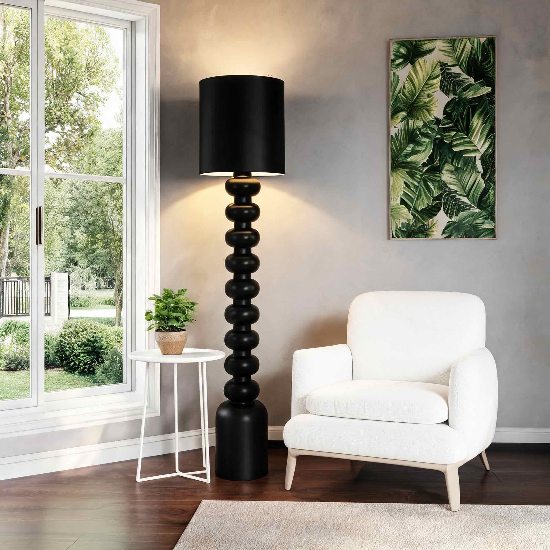 Resin & Fabric Floor Lamp – floor lamp image 4