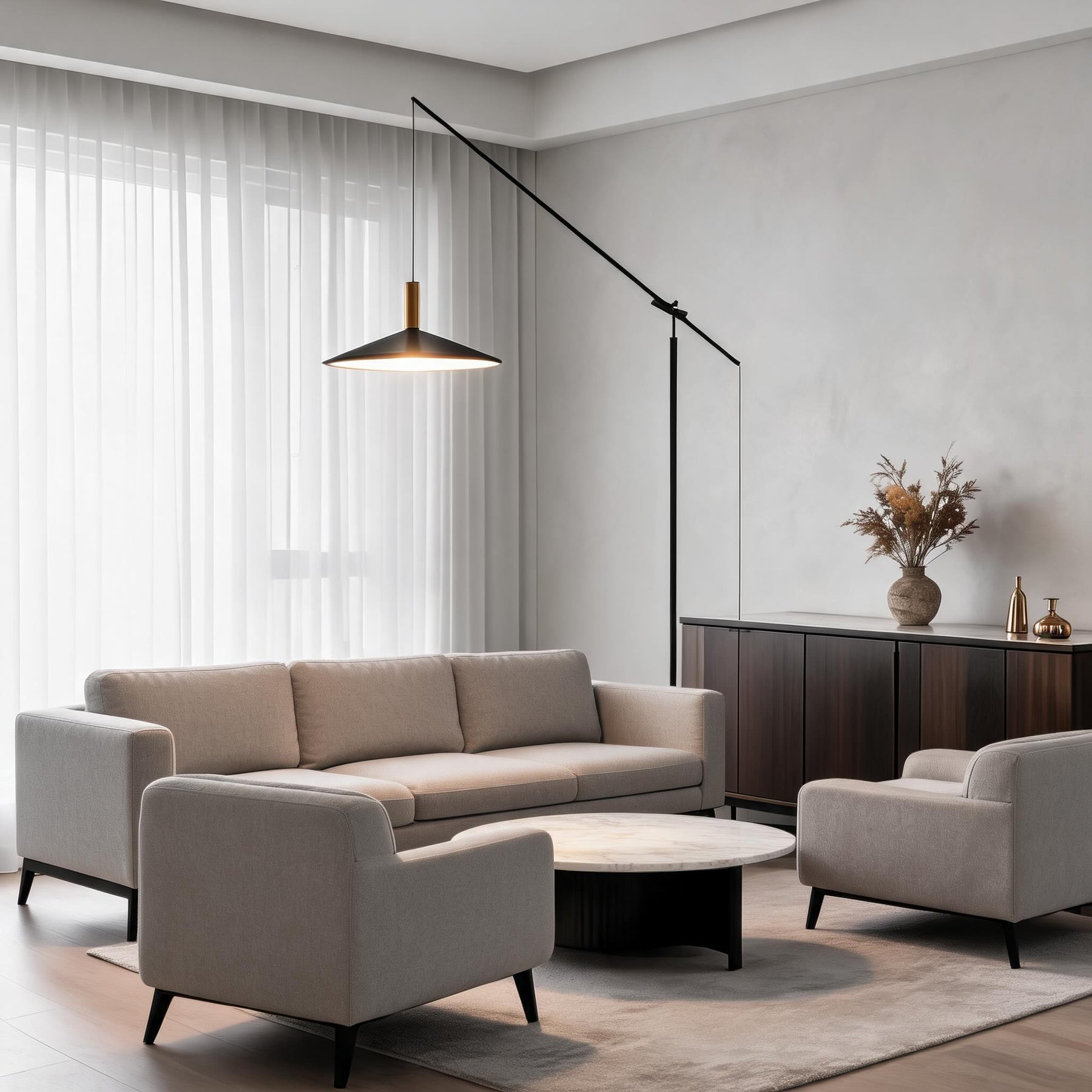 Black LED Floor Lamp – floor lamp image 2
