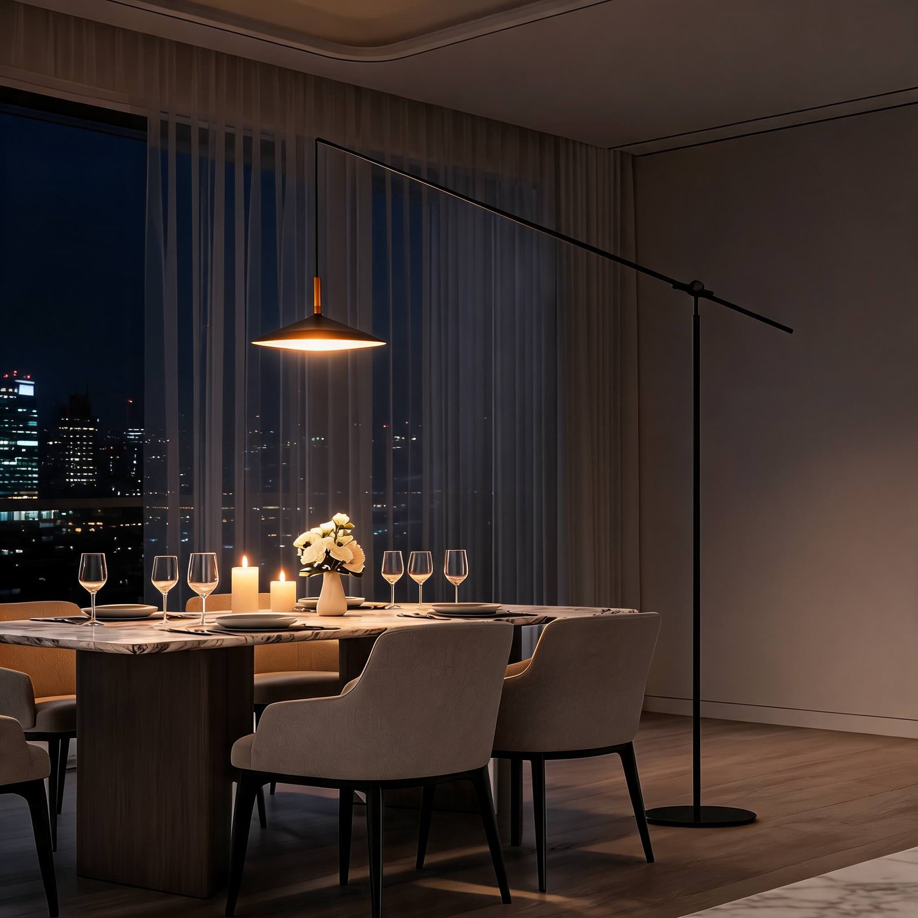 Black LED Floor Lamp – floor lamp image 5