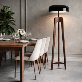 Walnut & Black Metal Floor Lamp – floor lamp image 6