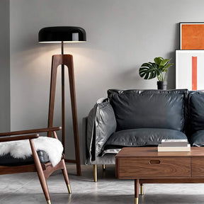Walnut & Black Metal Floor Lamp – floor lamp image 7
