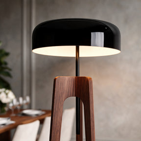 Walnut & Black Metal Floor Lamp – floor lamp image 4