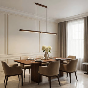 Black Walnut Linear Pendant Light – pendant light image 3