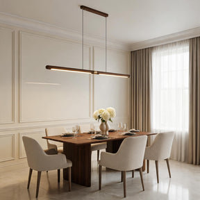 Black Walnut Linear Pendant Light – pendant light image 2