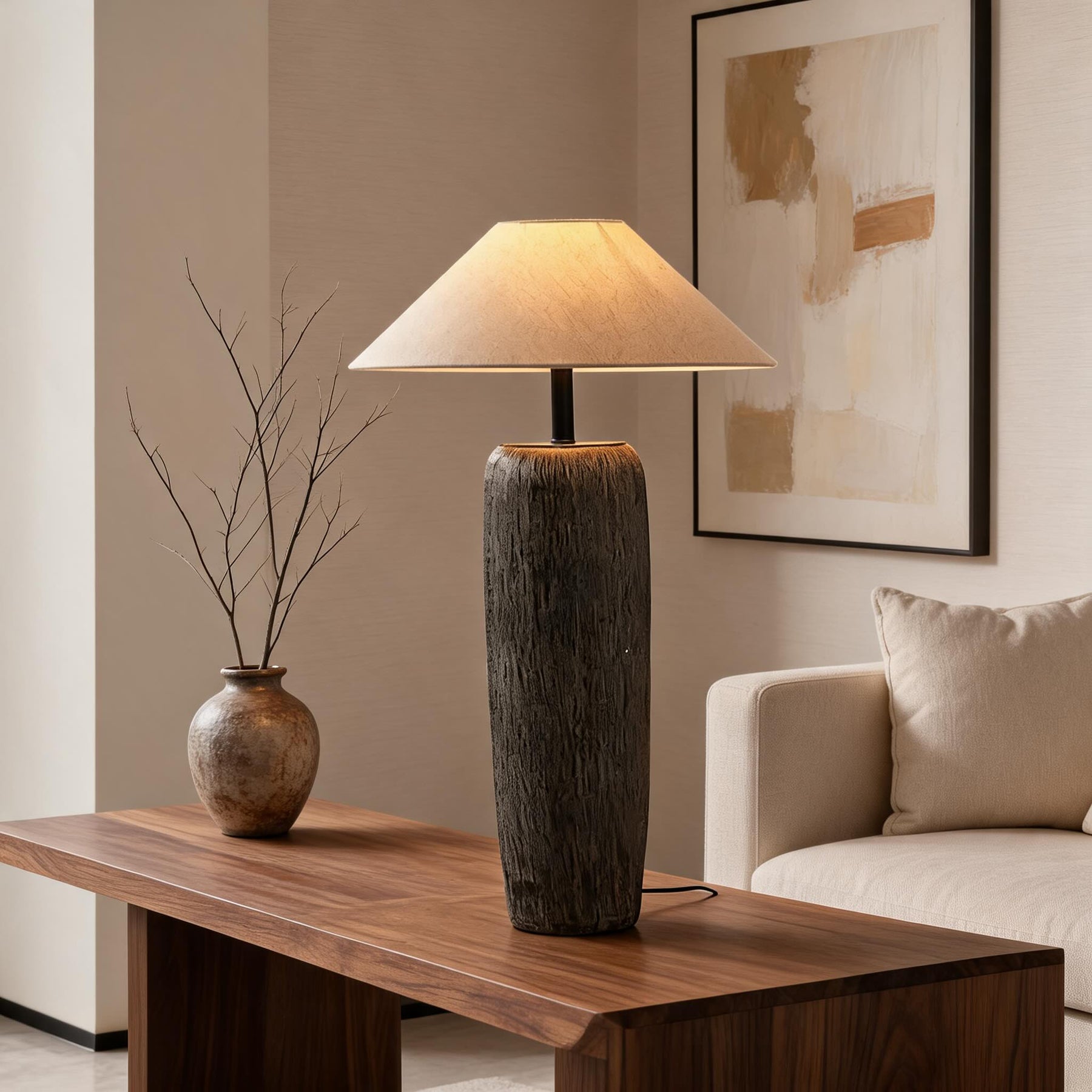 Rustic Floor Lamp – D15.7" x H28.3" | 39.9cm x 71.cm – floor lamp image 1