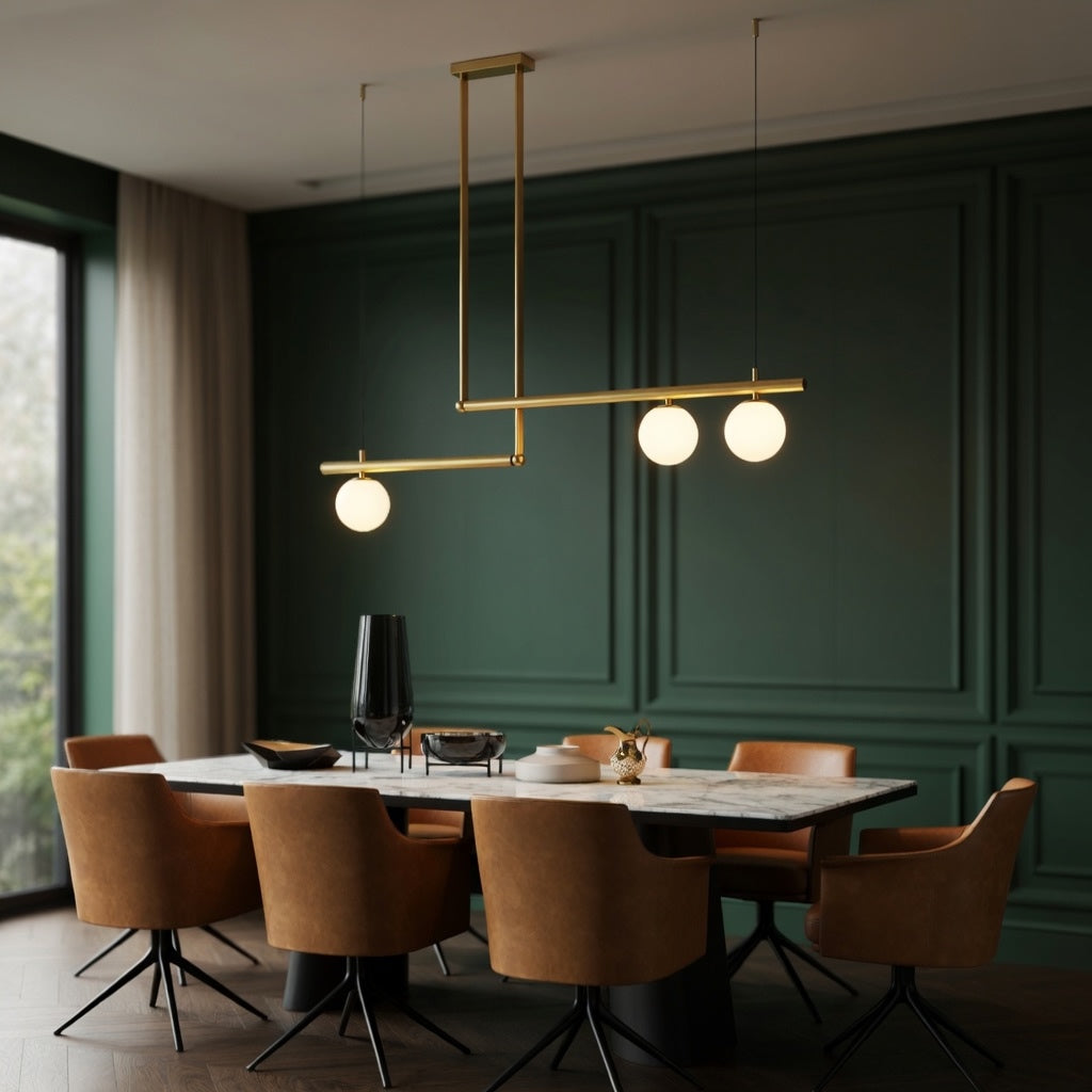 Globe Pendant Chandelier – Gold, 3 Lights Double – pendant light image 18