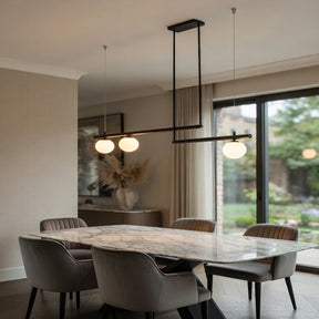 Globe Pendant Chandelier – Black, 3 Lights Double – pendant light image 23