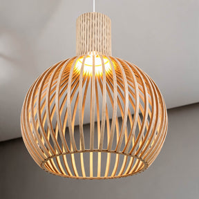 Nordic Wood Cage Pendant Light – Oak, 17.7" / 45cm – pendant light image 10