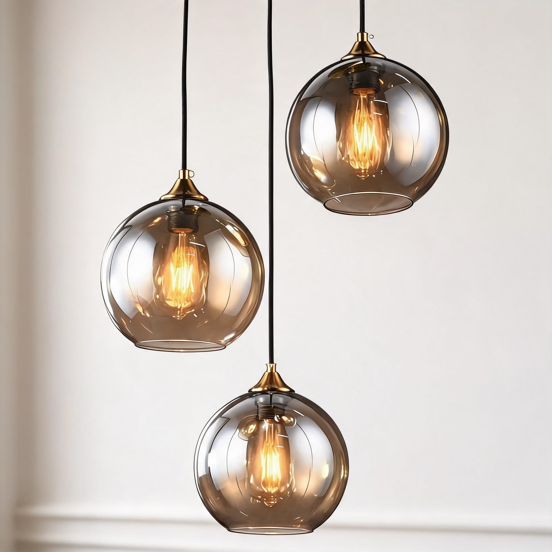 Glass & Stone Pendant Light – Amber, 9.8" / 25cm – pendant light image 8