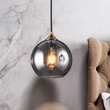 Glass & Stone Pendant Light – Smoke grey, 9.8" / 25cm – pendant light image 5