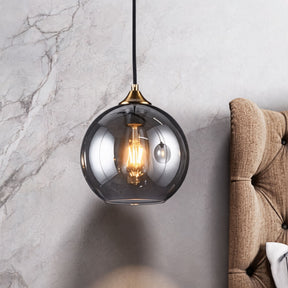 Glass & Stone Pendant Light – Smoke grey, 9.8" / 25cm – pendant light image 5