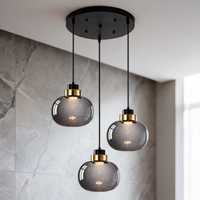 Nordic Glass Pendant Light – Style A-3 Heads Round Canopy – pendant light image 3