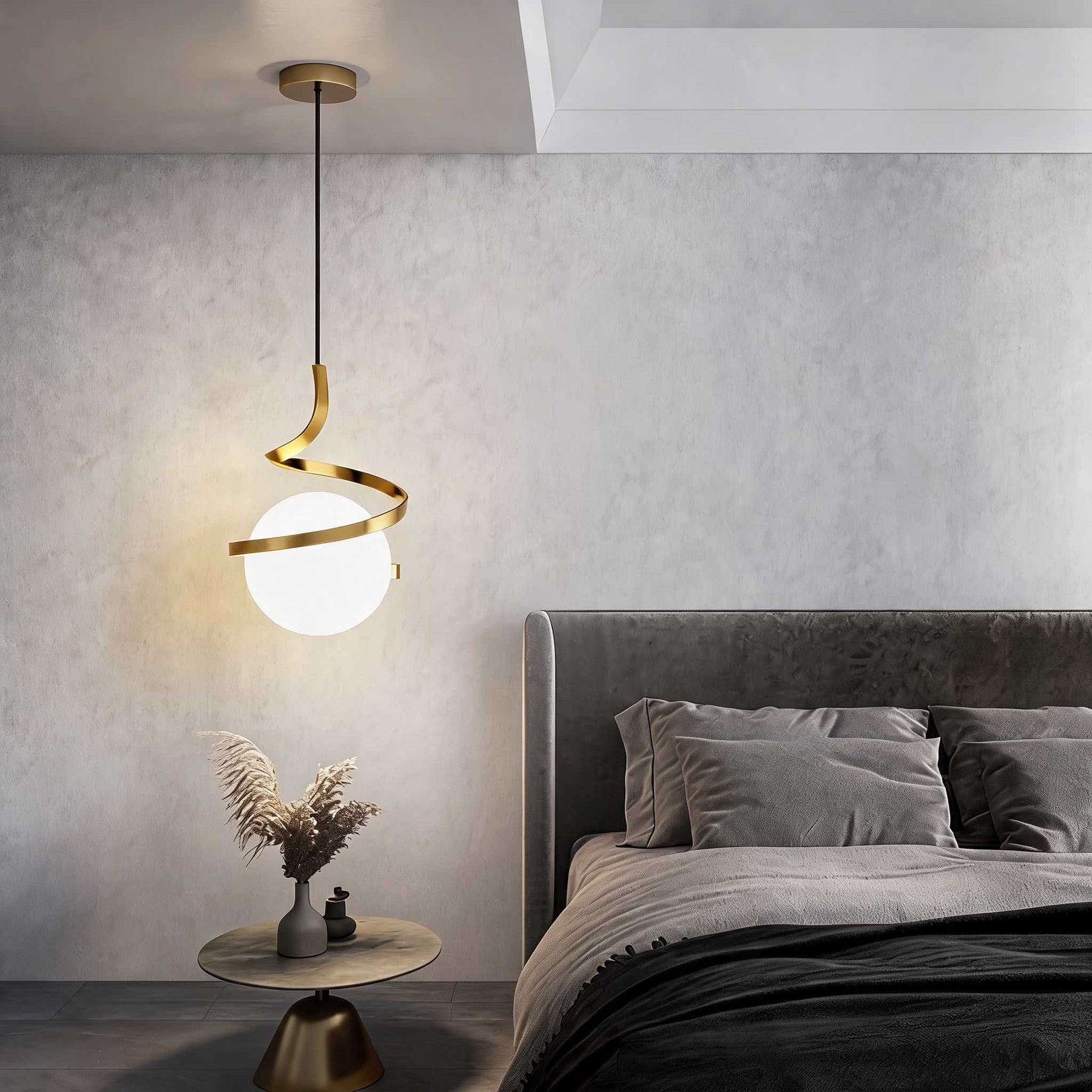 Nordic Glass Pendant Light – Gold shell, Dimmable – pendant light image 6