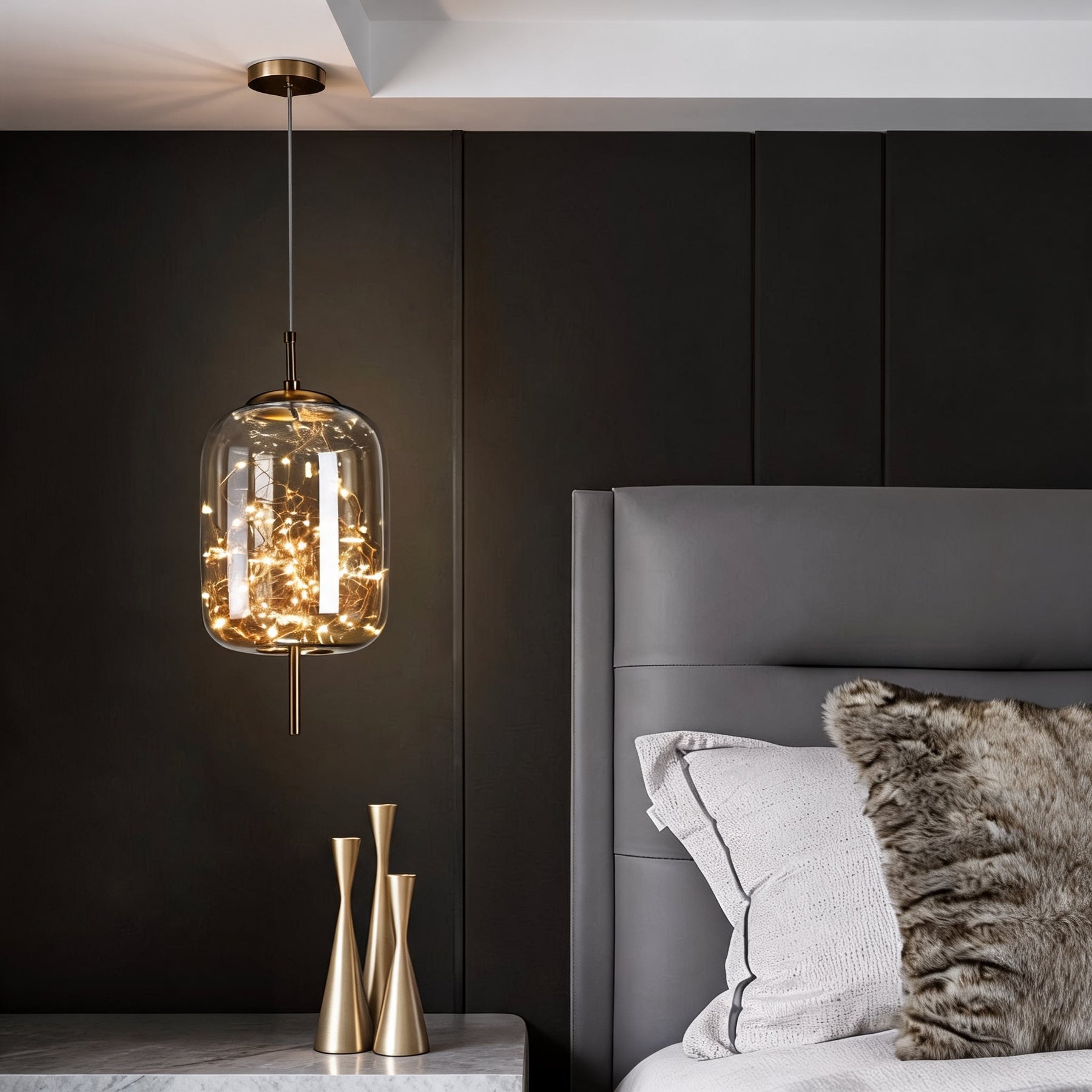 Smoky Glass Geometric Pendant Light – pendant light image 7