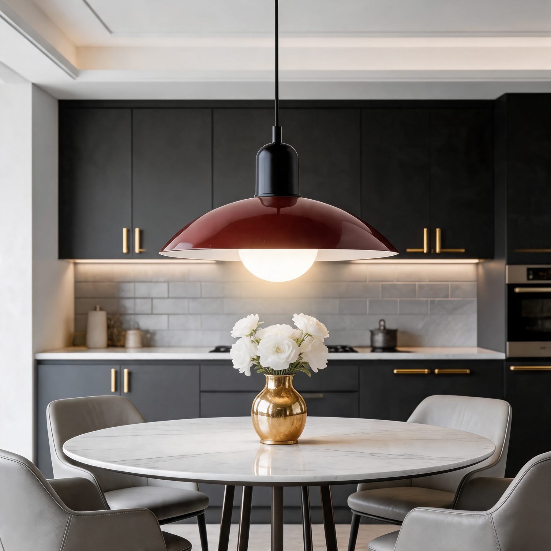 Nordic Bauhaus Pendant Light – Black, Red – pendant light image 7