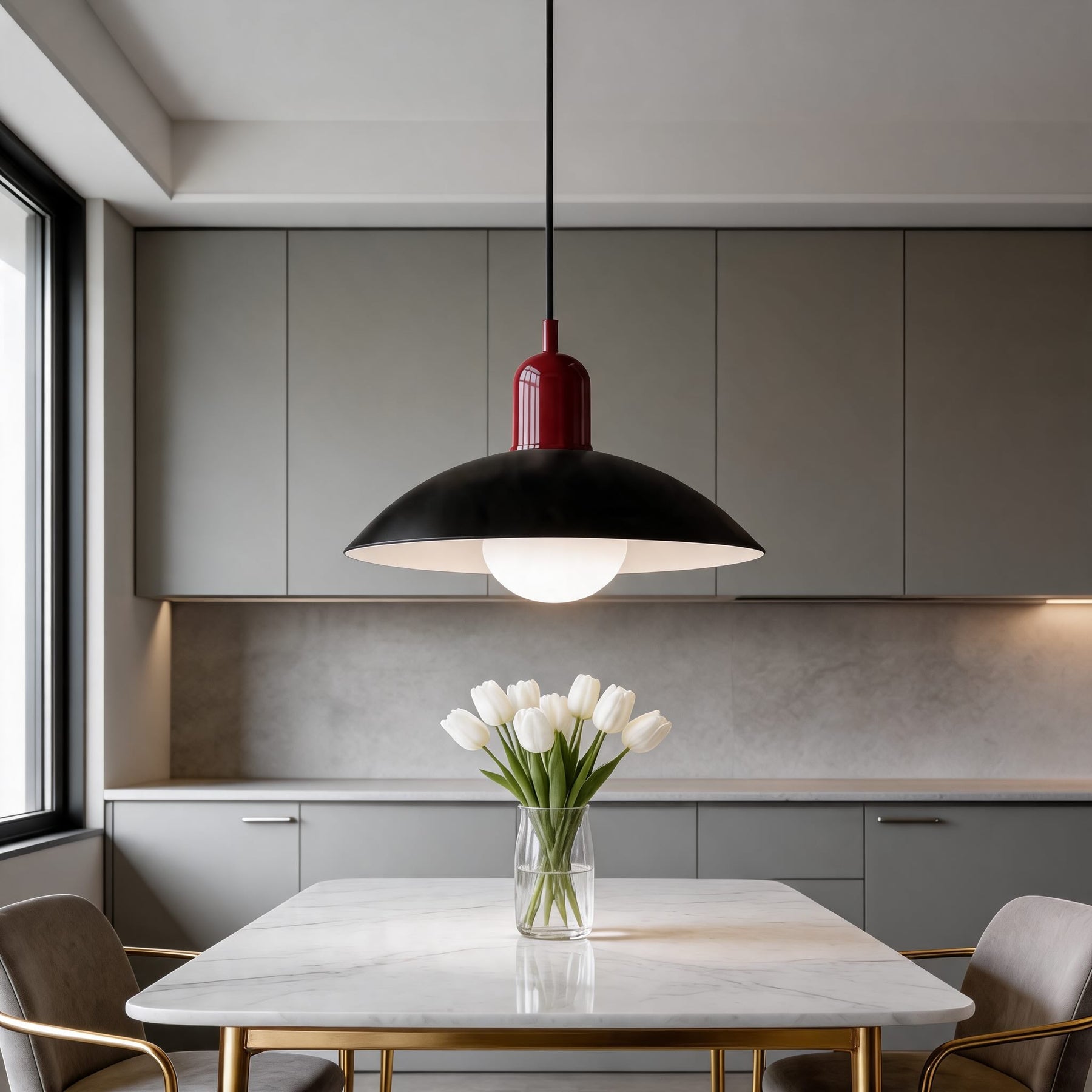 Nordic Bauhaus Pendant Light – Red, Black – pendant light image 16