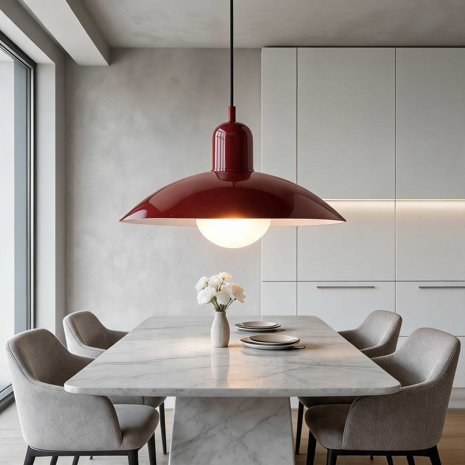 Nordic Bauhaus Pendant Light – Red, Red – pendant light image 15