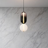 Textured Hand-Blown Glass Pendant Light – Model A / H19.7″, Triac Dimmable Warm Light – pendant light image 7