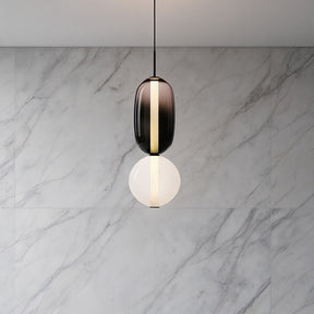 Textured Hand-Blown Glass Pendant Light – Model A / H19.7″, Triac Dimmable Warm Light – pendant light image 7