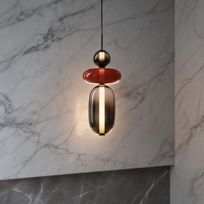 Textured Hand-Blown Glass Pendant Light – pendant light image 4