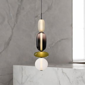 Textured Hand-Blown Glass Pendant Light – Model G Green / H29.9″, Triac Dimmable Warm Light – pendant light image 47