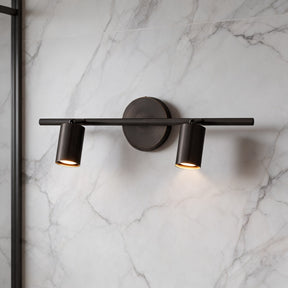 Rotatable Brass Spotlight Wall Light – 2 heads L 19.7″ x H 6.9″, Matte Black – product image 6