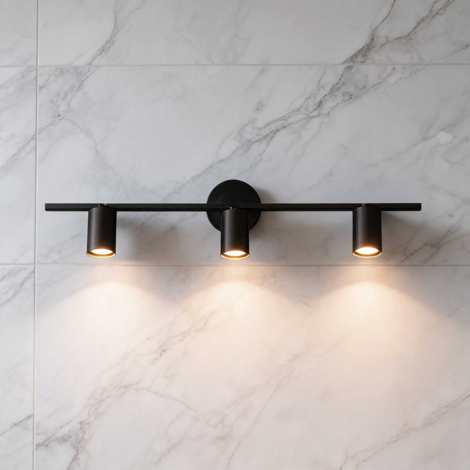 Rotatable Brass Spotlight Wall Light – 3 heads L 29.5″ x H 6.9″, Matte Black – product image 8