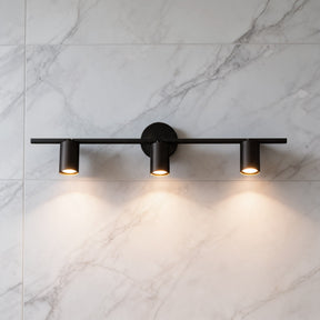 Rotatable Brass Spotlight Wall Light – 3 heads L 29.5″ x H 6.9″, Matte Black – product image 8