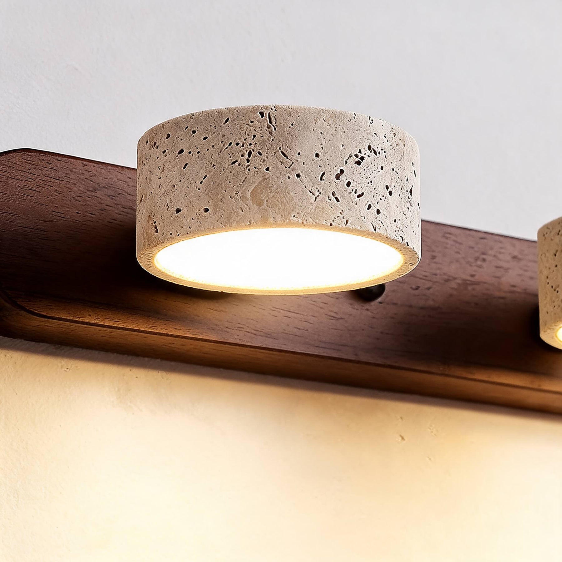Rustic Wood & Stone Vanity Light – product image 2