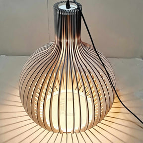 Nordic Wood Cage Pendant Light – pendant light image 6