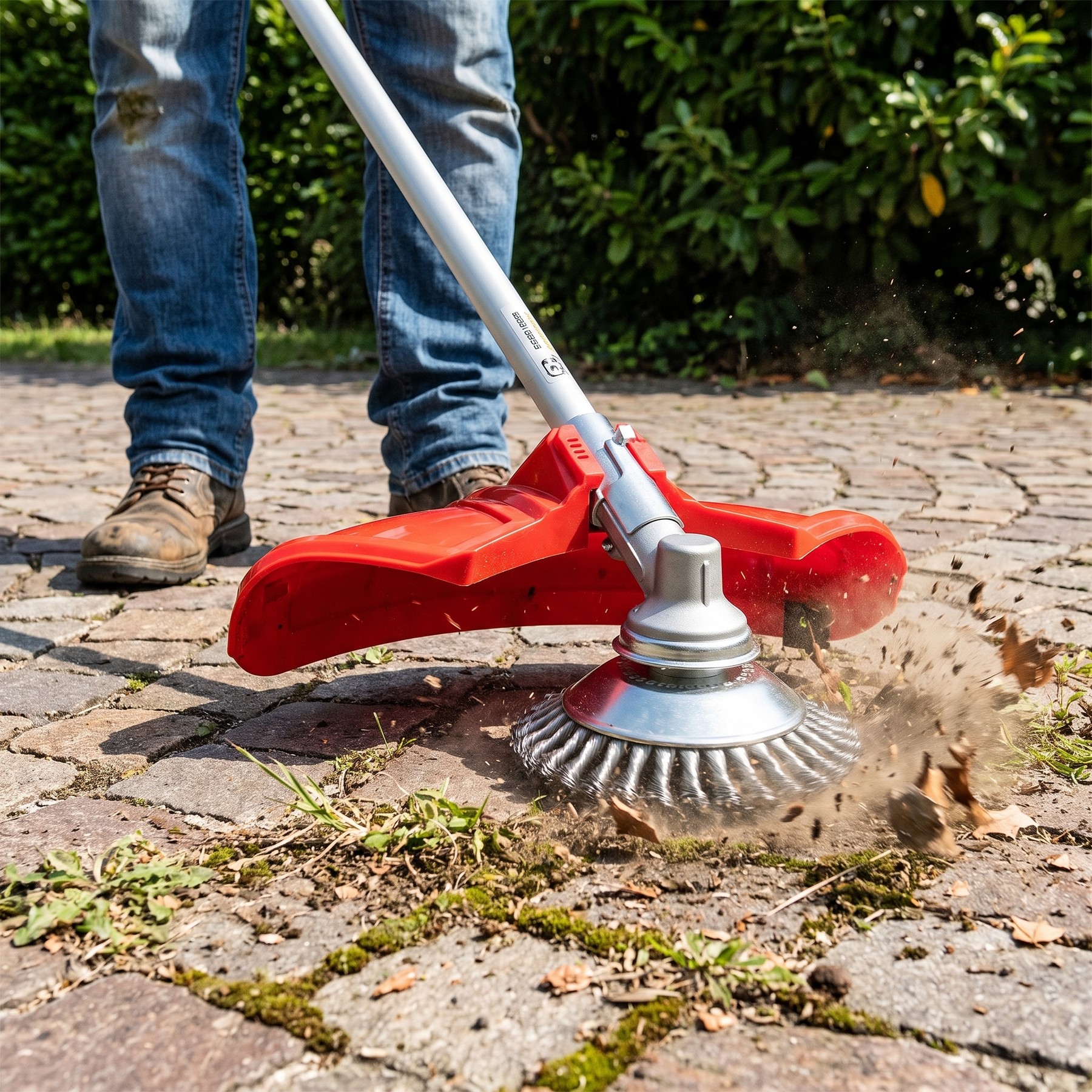 Escova de Aço Carbono para Remoção de Ervas Daninhas e Aparador – Removedor de Ervas para Frestas de Pavimentos, Pátios, Decks e Calçadas