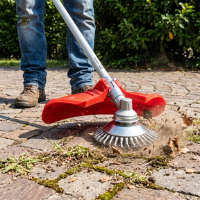 Escova de Aço Carbono para Remoção de Ervas Daninhas e Aparador – Removedor de Ervas para Frestas de Pavimentos, Pátios, Decks e Calçadas