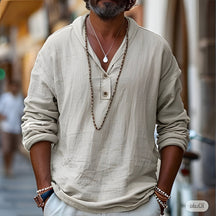 Men's Linen Shirt Popover